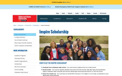 Inspire Scholarship - Delaware State University