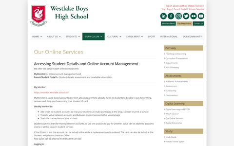 WBHS | Our Online Services - Westlake Boys High School