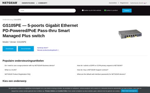 GS105PE | Smart Managed Plus Switch | NETGEAR Support