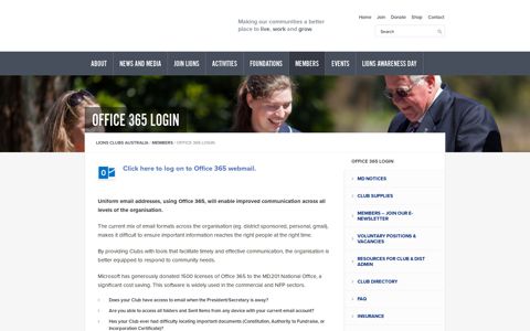 Office 365 Login | Lions Clubs Australia – We serve