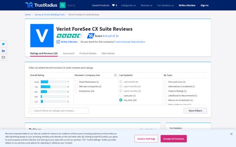 Verint ForeSee CX Suite Reviews & Ratings 2020 - TrustRadius