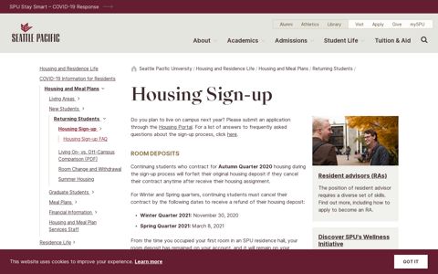 Housing Sign-up | Seattle Pacific University