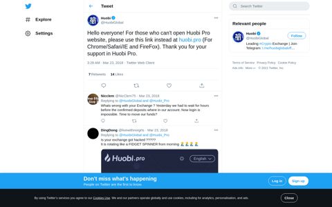 Huobi on Twitter: "Hello everyone! For those who can't open ...