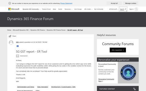 SG GST report - ER Tool - Dynamics 365 Finance Forum ...