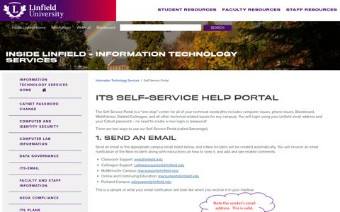 Self Service Portal - Linfield University