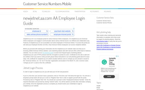 newjetnet.aa.com AA Employee Login Guide