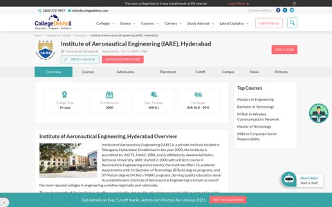 Institute of Aeronautical Engineering (IARE), Hyderabad ...