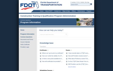 Florida Department of Transportation Construction Training ...