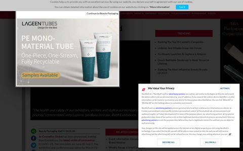 In-Cosmetics Global Postponed - Beauty Packaging