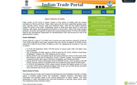 Spices Industry - Indian Trade Portal