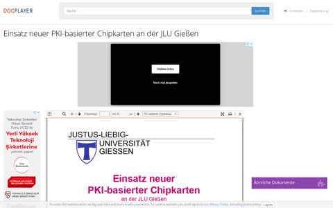 Einsatz neuer PKI-basierter Chipkarten an der JLU Gießen ...