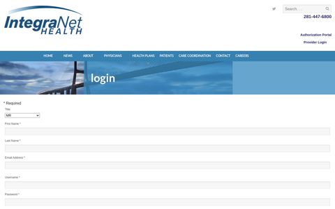 Provider Login - IntegraNet Health