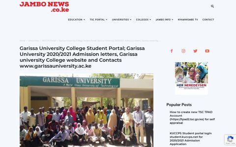 Garissa University College Student Portal - Jambo News