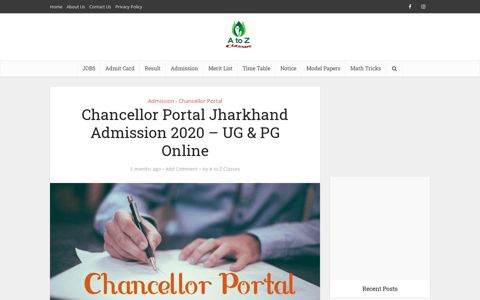 Chancellor Portal Jharkhand Admission 2020 - UG & PG Online