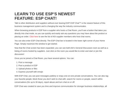 ASI - Learn to Use ESP's Newest Feature: ESP Chat!