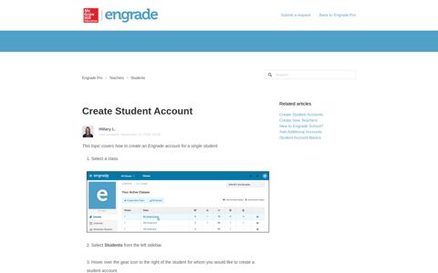 Create Student Account – Engrade Pro