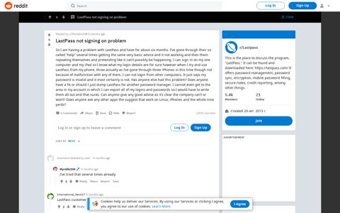 LastPass not signing on problem : Lastpass - Reddit
