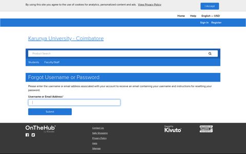 Forgot Username or Password | Karunya University ...