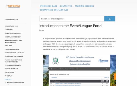 Introduction to the Event/League Portal - Golfgenius