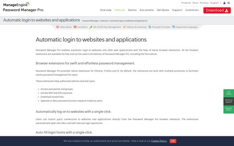 Automatic login to websites and applications - Password ...