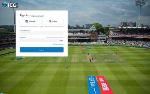 ICC Login Sign In / Register - ICC Cricket World Cup 2019