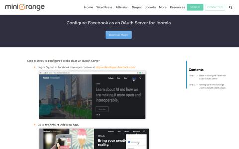 Configure Facebook as an OAuth Server for Joomla