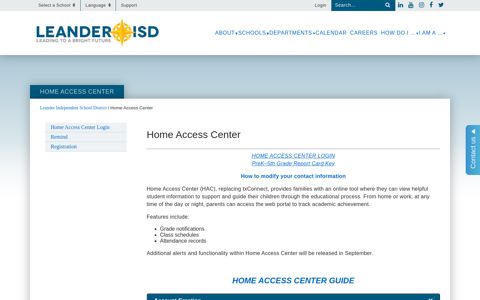 Home Access Center - Leander ISD