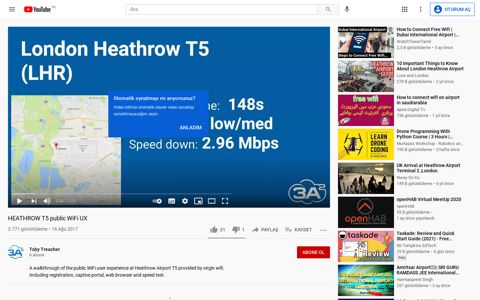 HEATHROW T5 public WiFi UX - YouTube