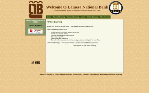 Online Banking - Welcome to Lamesa National Bank