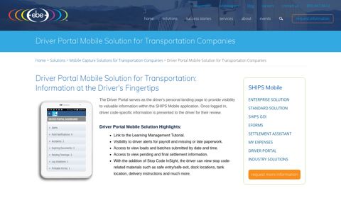 Driver Portal Mobile Solution for Transportation Companies