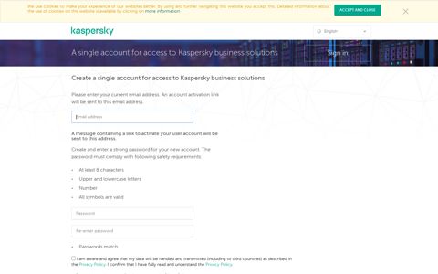A single account for access to Kaspersky business solutions