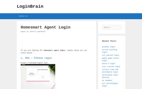 Homesmart Agent - Rsa - Please Login - LoginBrain