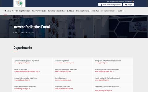 Departments - Investor Facilitation Portal Gujarat