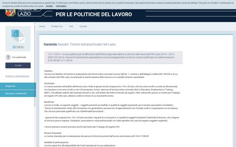 Garanzia Giovani: Tirocini extracurriculari nel Lazio - Si.Mon ...