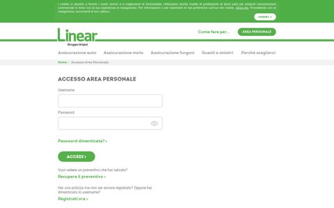 Accesso Area Personale - Linear