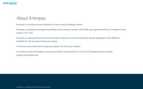 Entropay, a member of the Ixaris group
