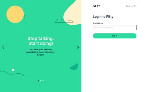 Login to Fifty | Fifty - Stop talking. Start doing
