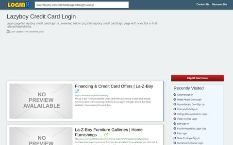 Lazyboy Credit Card Login - Loginii.com