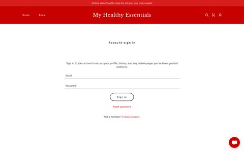 Login | My Healthy Essentials