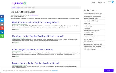 Ieas Kuwait Parents Login IEAS Kuwait – Indian English ...