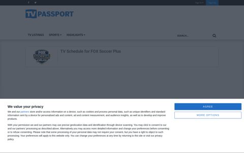 TV Schedule for FOX Soccer Plus | TV Passport