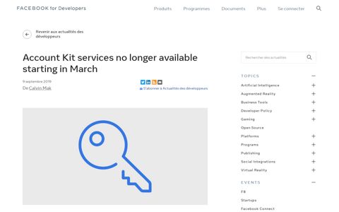 Account Kit services no longer available starting in March