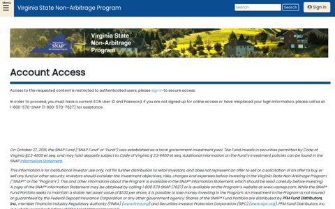 Account Access - the Virginia State Non‐Arbitrage Program