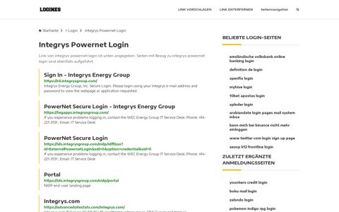 Integrys Powernet Login | Allgemeine Informationen zur Anmeldung
