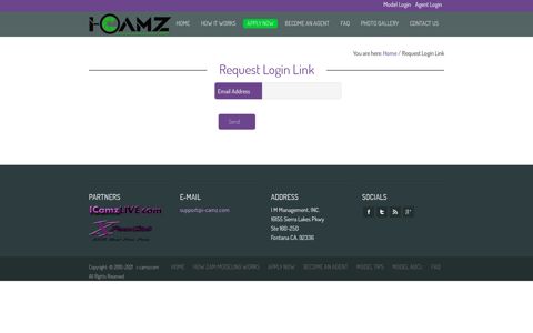 I-camz model performer request login link