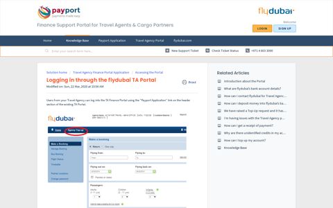 Logging in through the flydubai TA Portal - Payport Support ...