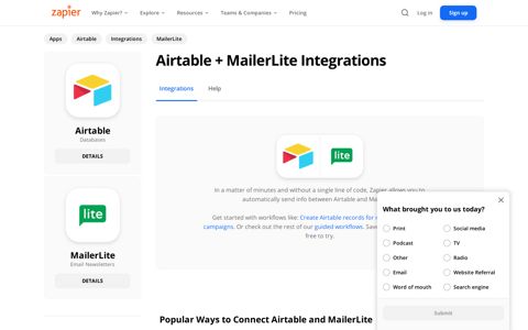 Connect your Airtable to MailerLite integration in 2 minutes ...