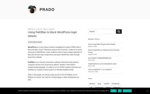 Using Fail2Ban to block Wordpress login attacks - PRADO