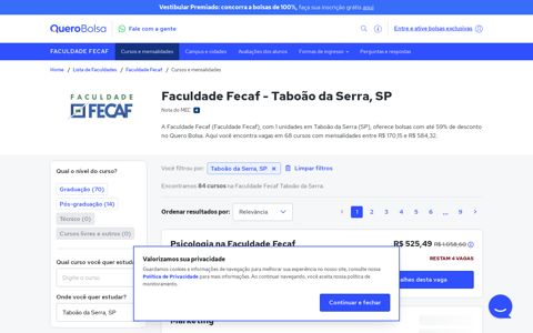 Faculdade Fecaf - Taboão da Serra, SP - Cursos e ...