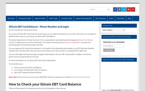 Illinois EBT Card Balance – Phone Number and Login - Food ...